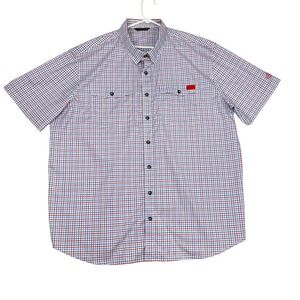 Drake Waterfowl Vented Fishing Shirt 2XL Plaid Short Sleeve Button Down